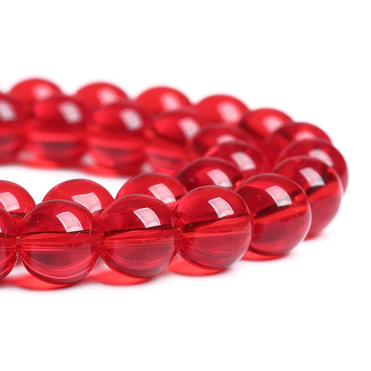 12MM 32PCS Red Garnet Glass Loose Spacer Crystal Beads for Jewelry Making DIY Bracelet