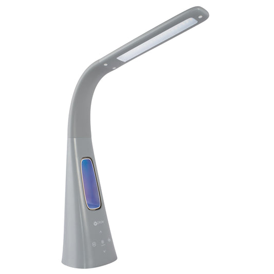 OttLite Cool Breeze LED Lamp with Fan (Gray) - 3-Speed Bladeless Fan & 5 Brightness Settings with Touch Activated Controls, Energy-Efficient Natural Daylight LEDs for Home Office, Desk, & Dorms