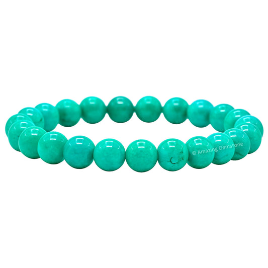Amazing Gemstone Crystal Bracelet for Women Men's Gifts - Protection Healing Crystal Bracelet - 8mm Gemstone Beaded Stretchable Bracelet Pulseras Para Hombres Mujer Stocking Stuffers Mothers Day Gift (Turquoise (Stabilized))