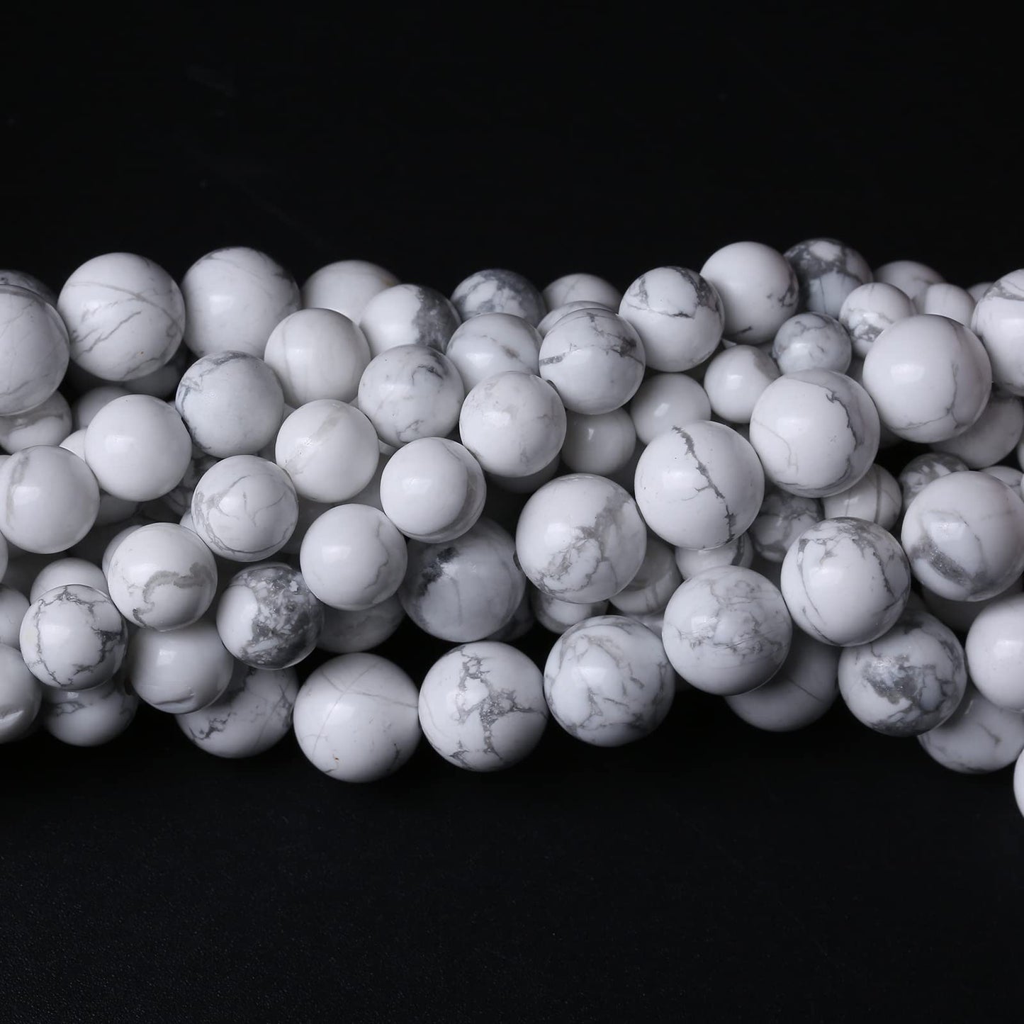 10MM 36PCS Natural Stone White Howlite Turquoise Crystal Beads for Jewelry Making DIY Bracelet