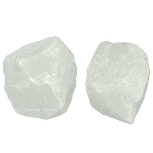 Amazing Gemstone Clear Quartz Raw Crystals and Healing Stones, Natural Rocks for Tumbling - DIY Raw Stones and Crystals, 2 Pieces