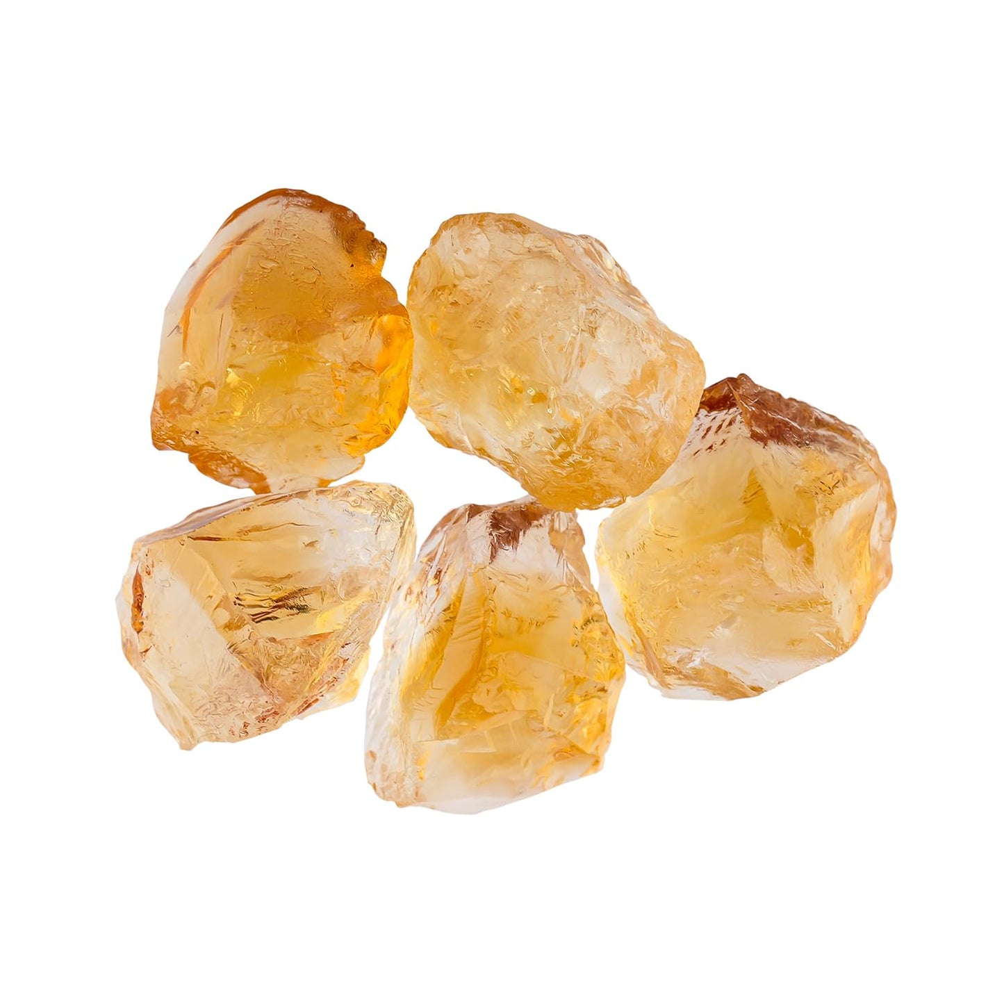 ColouredRocks (5 pcs.) A++ CITRINE Crystals, Raw Stones, Rough Gemstones, Jewelry Making Supply, Cabbing, Polishing, Cutting, DIY, Crafts (60+ carats.) (14-16 mm.)