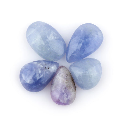 CRYSTALIS 5pcs Natural Purple Hackmanite, UV Reactive, Loose Gemstone, Wholesale Bulk Cabochons, Jewelry Making Supply, Chakra Healing Polished Stones, Wire Wrapping, DIY, Gem Collection, 10-15mm