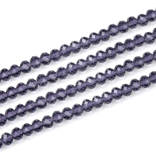 1000pcs Czech Faceted Rondelle Crystal Glass Loose Beads 6mm Spacer Bulk Amethyst Purple for DIY Craft Jewelry Making CCR627
