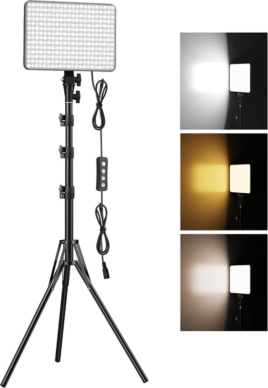 Anautin 30W 1-Pack 3700Lux Upgraded Photography Lighting Kit, LED Video Lighting for Video Recording, Studio Lights