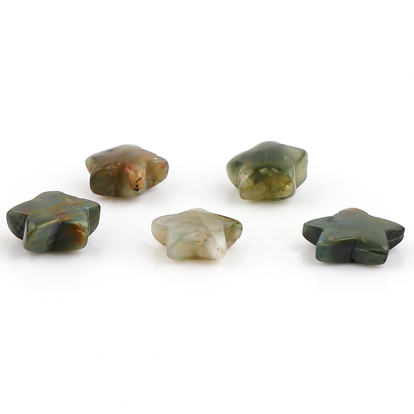 CRYSTALINES 5pcs, Wholesale Natural Grey Moonstone Gemstones, Bulk Star Shape Stones, Assorted Loose Supply, DIY Craft-Jewelry Making, Chakra Healing Crystals, Gem Collection, 8-12mm
