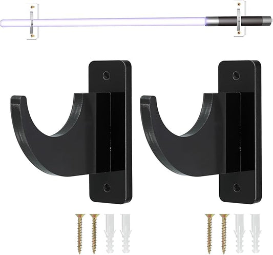 uxcell Sword Wall Mount Holder, 1 Set Acrylic Light Saber Display Hanger Wall-Mounted Sword Stand Display for Light Saber Sword Wall Bracket, Black