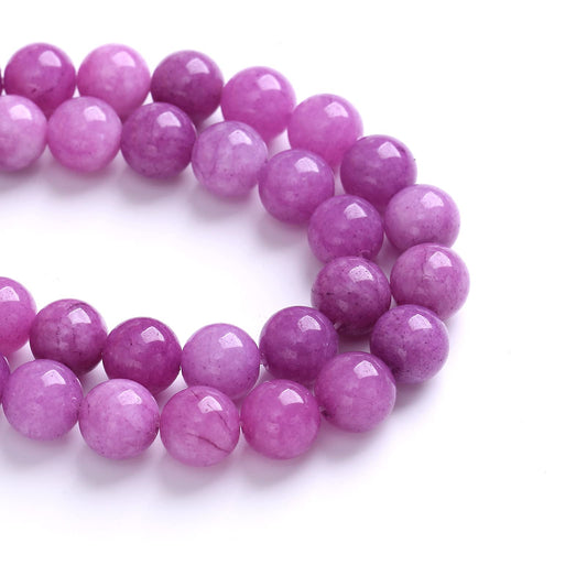 12MM 32PCS Purple Lepidolite Mica Stone Loose Beads for Jewelry Making DIY Bracelet Necklace