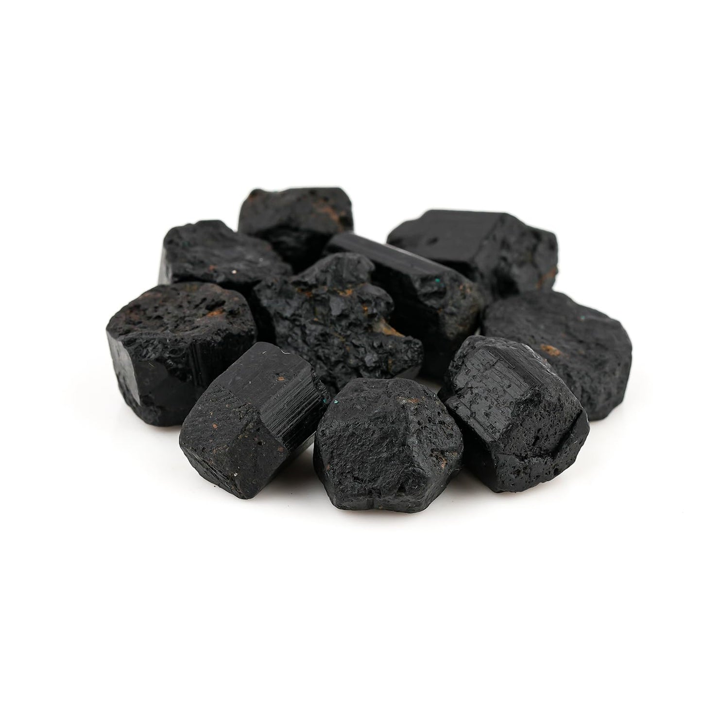 ColouredRocks 100 carats Black Tourmaline Crystals, Raw Stones, Rough Gemstones, Jewelry Making Supply, Cabbing, Polishing, Cutting, DIY, Crafts (8-10pcs) (8-12mm)