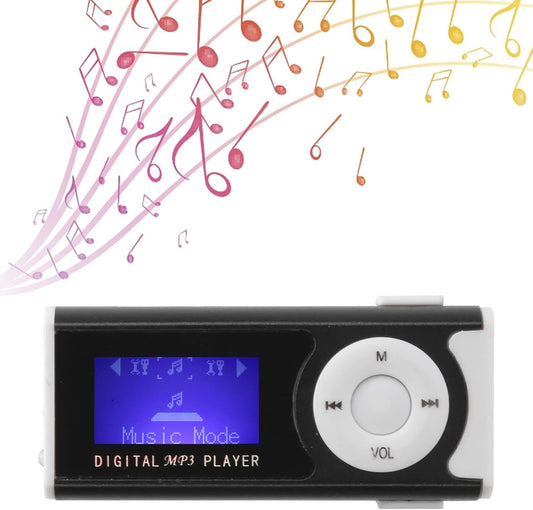 ASHATA MP3 MP3 16GB, MP3 MP3 Player with Back Clip, Mini Music Player with Earphone and LED Flashlight, Support Up