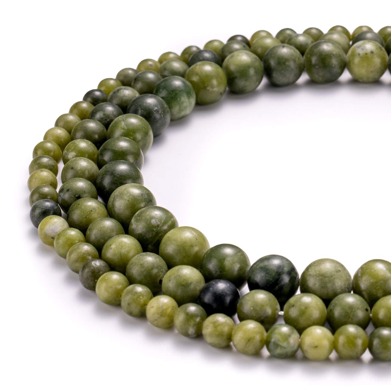 BEADIA Taiwan Green Jade Natural Stone Round Loose Semi Gemstone Beads for Jewelry Making 10MM 38PCS