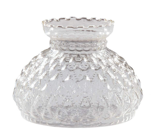 B&P Lamp® 7" Crystal Clear Diamond Quilted Patter Student Shade with Crimped Top