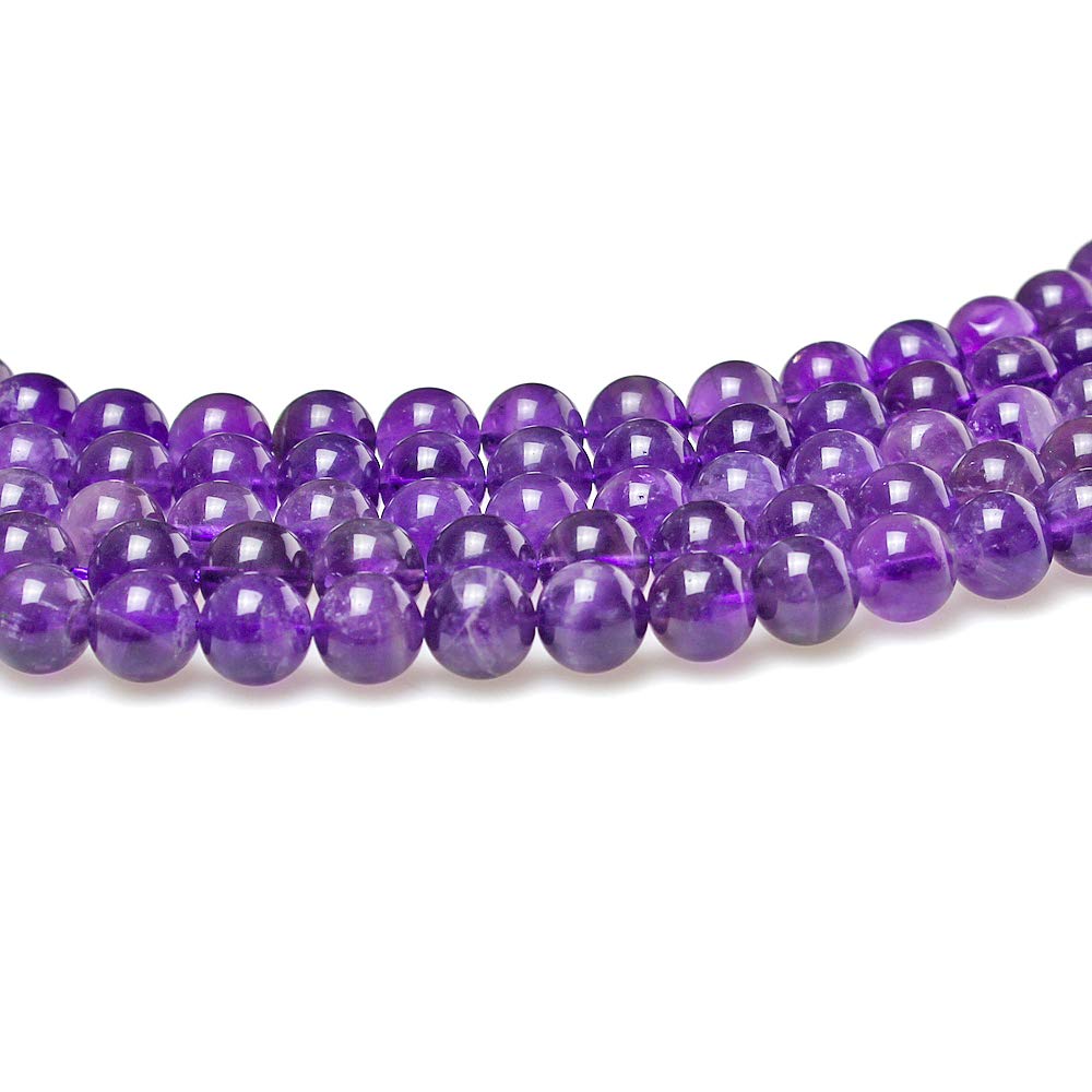 MJDCB 5A Natural South Africa Amethyst Gemstone Round Stone Beads for Jewelry Making DIY Bracelet Necklace (12mm)