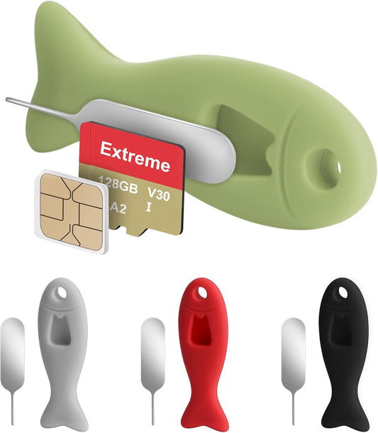 4 Pack (4 Pack, SIM Card Removal Tool with Built-in SIM Card Storage - SIM Card Holder Contains Eject Pins Needle