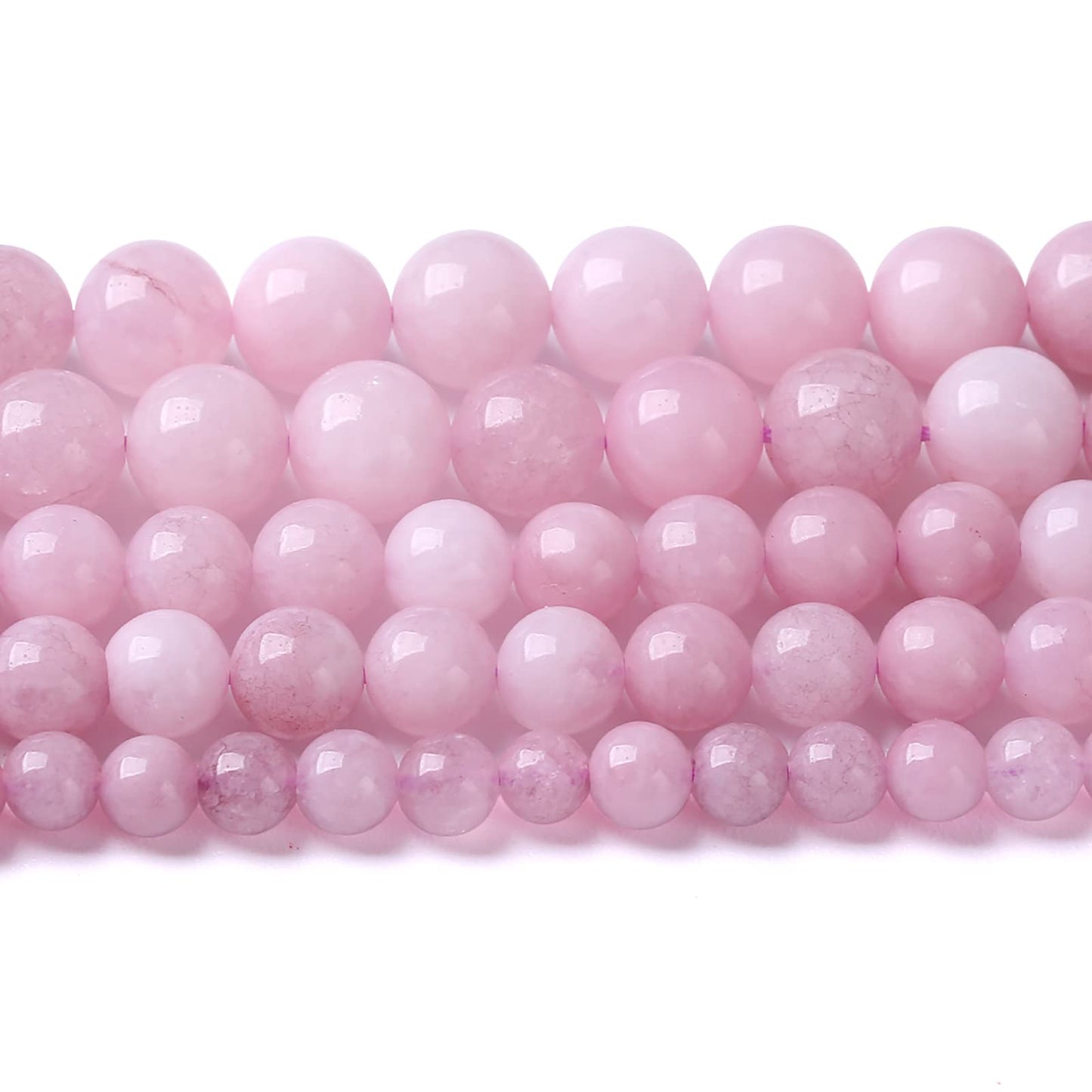 8MM 46PCS Kunzite Beads Round Loose Beads for Jewelry Making DIY Bracelet Necklace Crystal