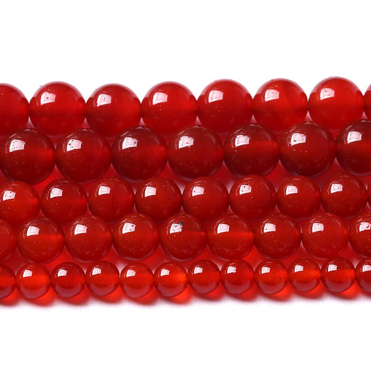 10mm 36pcs 7A Natural Red Agates Beads Round Loose Beads for Jewelry Making DIY Bracelet Necklace Energy Healing Power Stone Beads (Red Agate, 10mm)