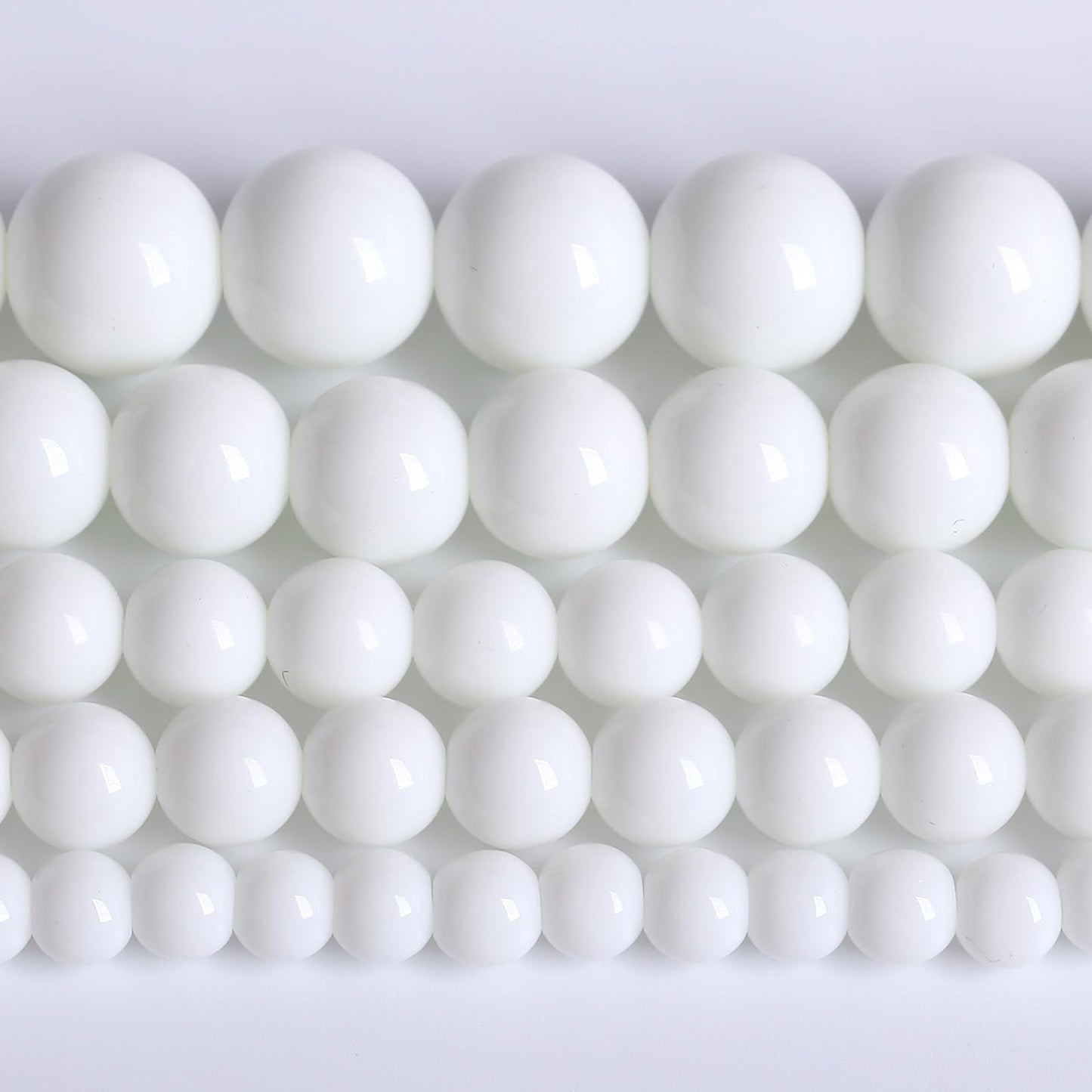 6MM Natural Stone White Porcelain Agate Beads Round Loose Stone Beads for Jewelry and Bracelets Making 120pcs 2 Strands 32"