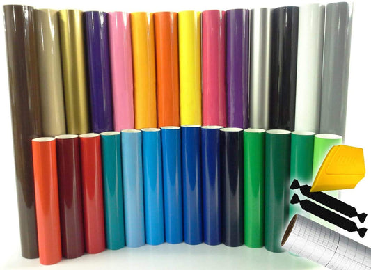 ORACAL 651 Multi Color Vinyl Starter Kit Bundle for Cricut, Silhouette & Cameo Including Installation Toolkit (10 Rolls)