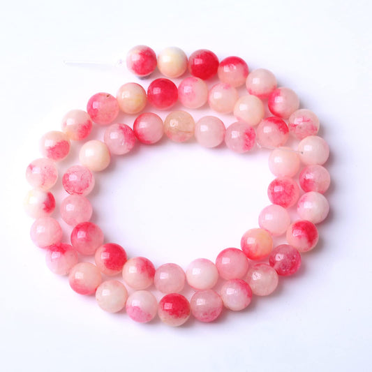 12MM 32PCS Pink Tourmaline Jade Stone Beads for Jewelry Making DIY Bracelet Necklace 15"