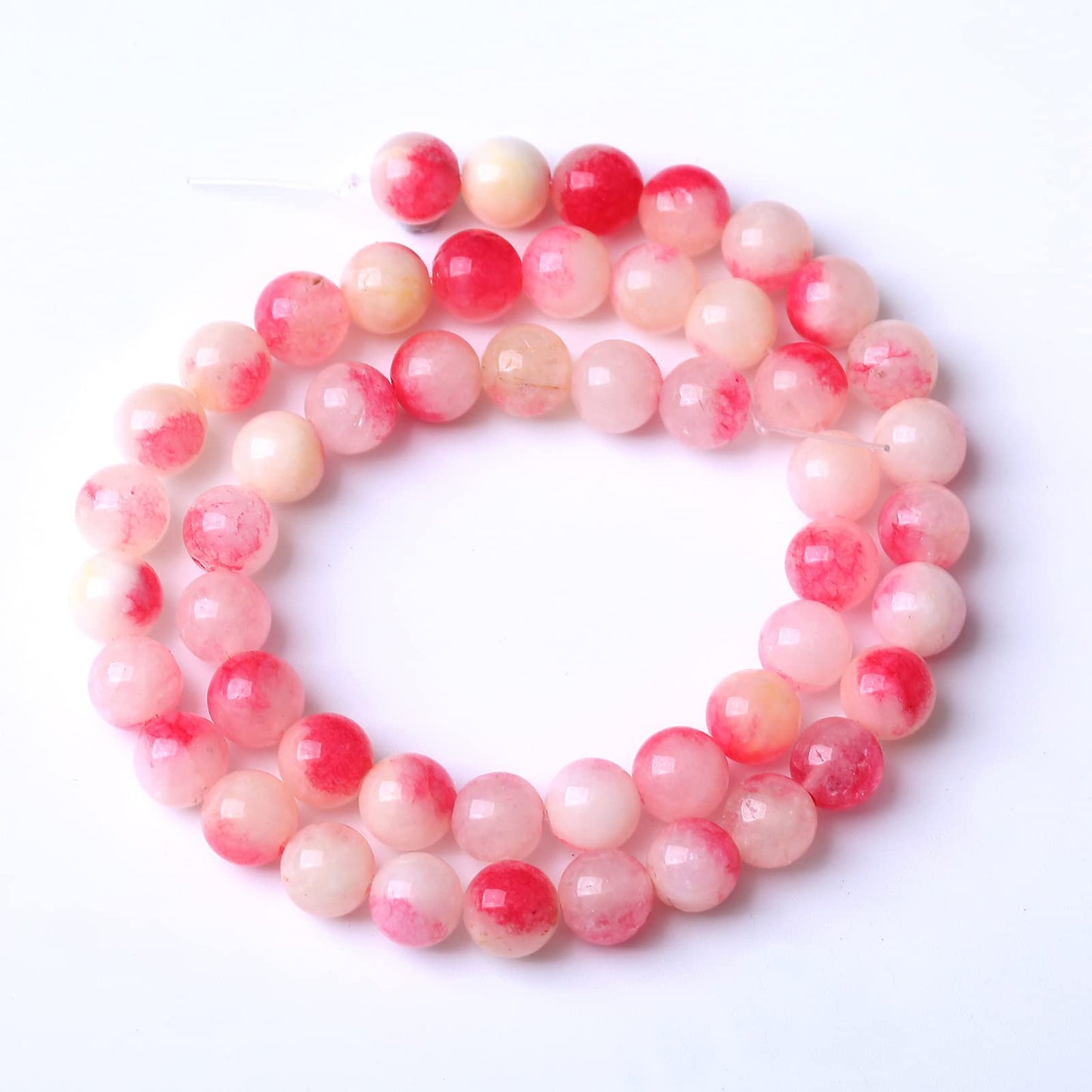 10MM 38PCS Pink Tourmaline Jade Stone Beads for Jewelry Making DIY Bracelet Necklace 15"
