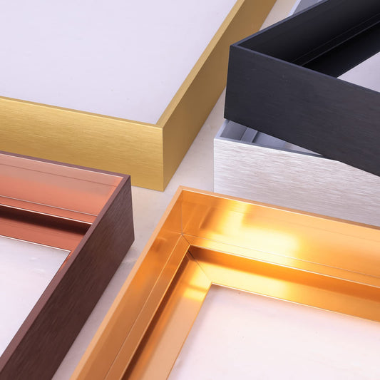 GVS-ART DIY Metal Floating Frame for 9X12“ Canvas Painting Art,1 1/2"(3.8cm) Depth, Floater Frame,Mental Frame Kit, Cut to Pieces,Not Include Canvas or Mat Light Gold Frame