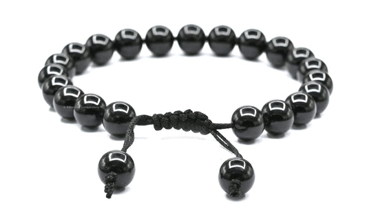 Amazing Gemstone Black Obsidian Bracelet for Women Men's Gifts - Protection Healing Crystal Bracelet - 8mm Gemstone Beaded Adjustable Bracelet Pulseras Para Hombres Mujer Stocking Stuffers