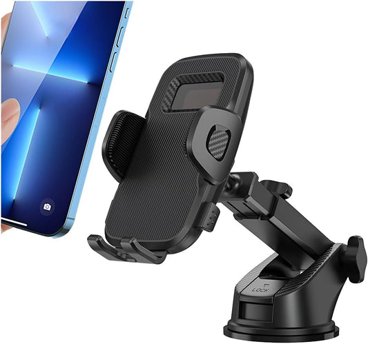 Bittwee 360 Car Phone Holder, Rotation Strong Suction Vehicle Dashboard & Windshield Cellphone Mount, Stable Adjustable