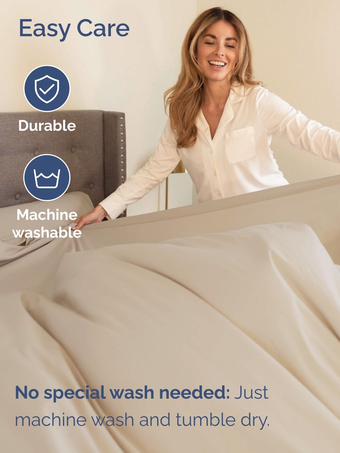 Skiennix Extra Deep Twin Sheet Set - 4 Piece Breathable Cooling Sheets - Luxury Hotel Quality - Soft Wrinkle-Free Wheat