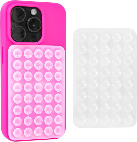 BestStone Silicone Suction Cup Phone Case Mount, Silicone Sticky Phone Grip Compatible with iPhone and Android Cases