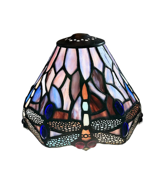 DUONAYU Stained glass Dragonfly replacement lampshade.DYM9019 (Green)