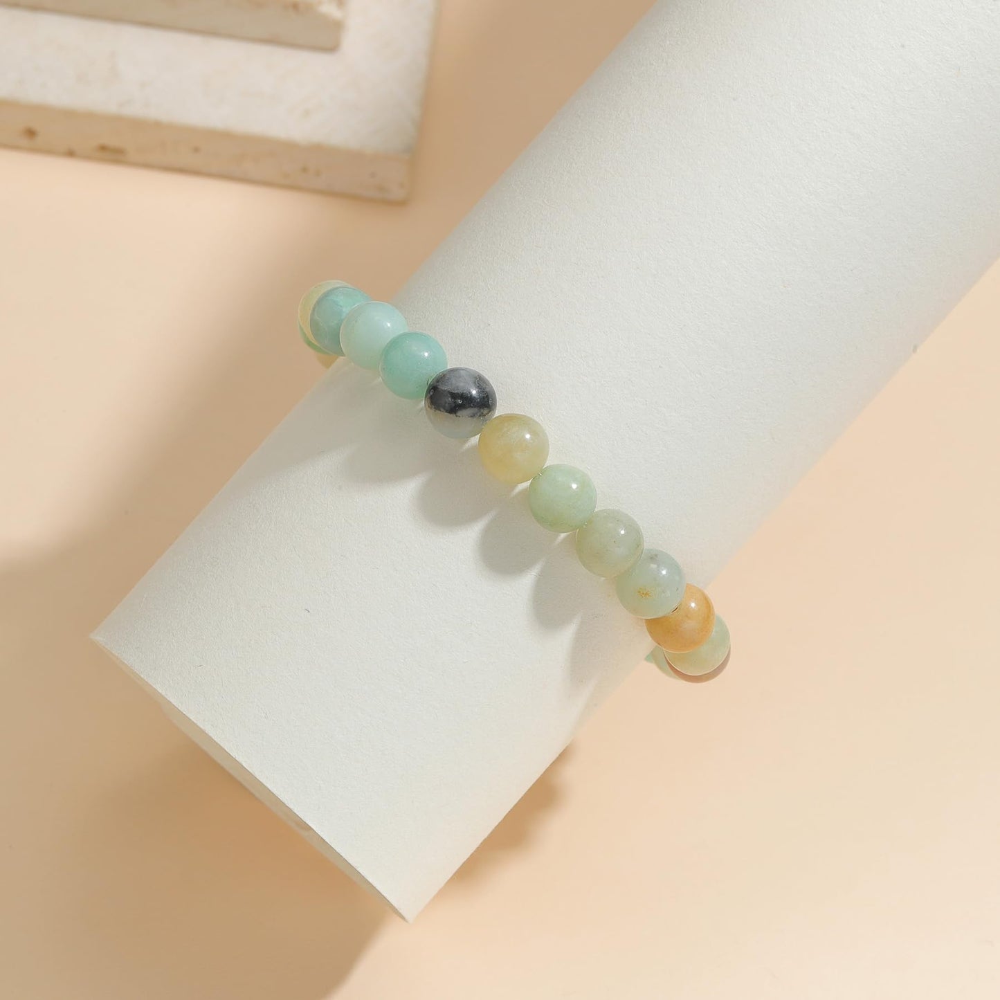 Udolfly Womens Crystal Beaded Bracelets for Women Men Protective Energy Bracelet Natural Gemstone Bead Bracelet 8mm Amazonite