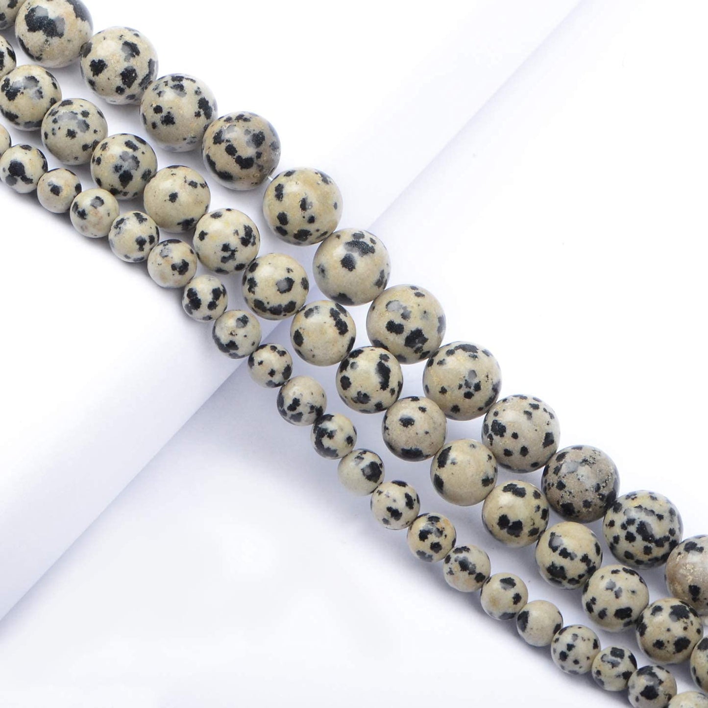 AD Beads Natural Gemstone Round Loose Beads 15" for Bracelet Necklace Earrings Jwelery Making Crafts DIY (6mm, Dalmation)