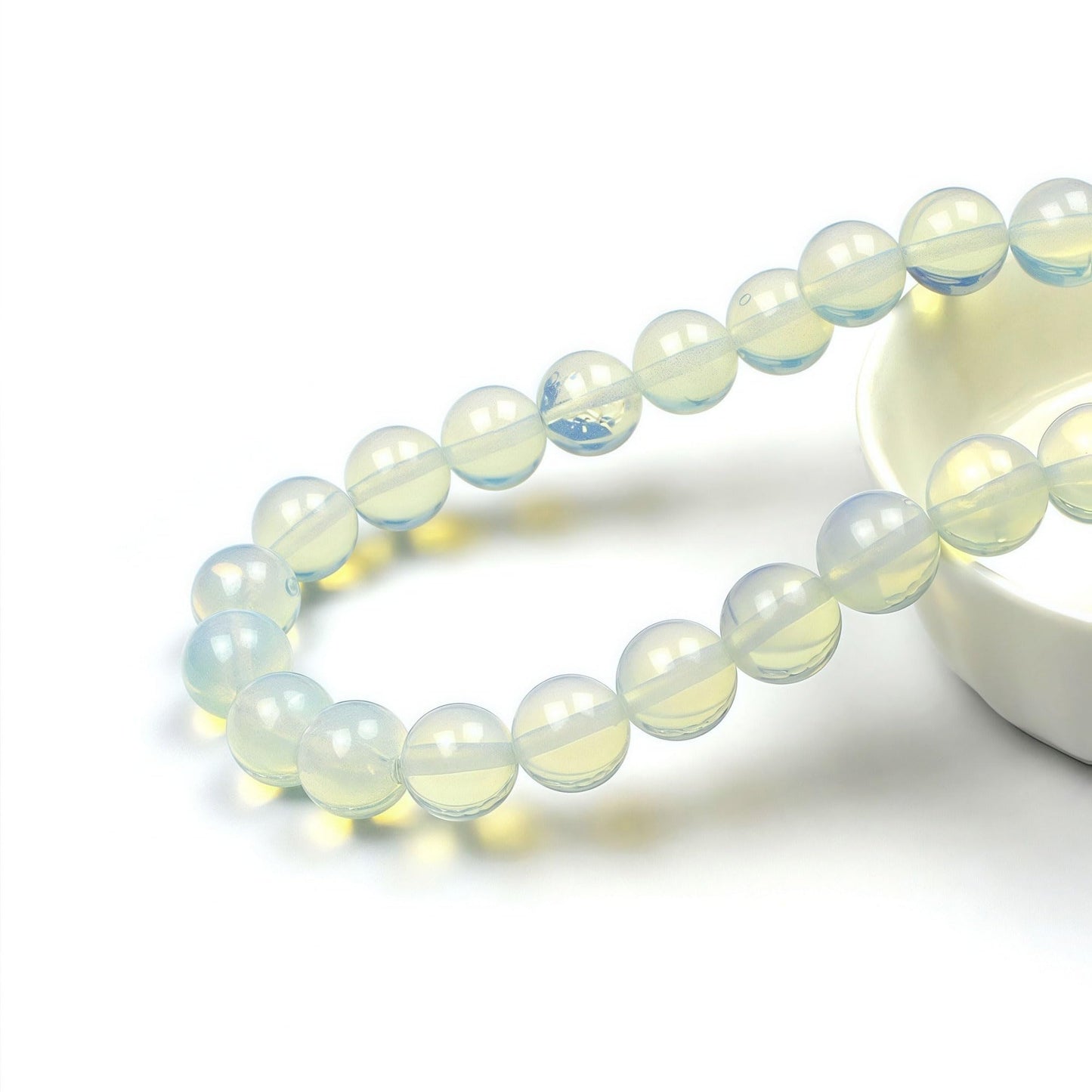 MJDCB Synthetic Opal Round Crystal Energy Stone Beads Healing Power for Jewelry Making (12mm)