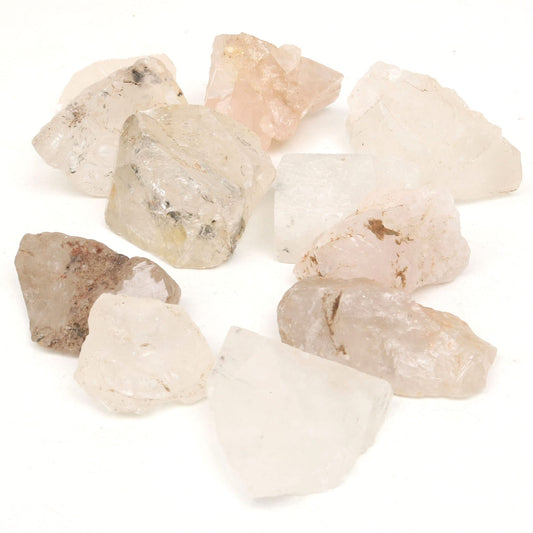 REAL-GEMS Natural Raw Healing Crystals Rough Stones for Tumbling, Cabbing, Polishing, Wire Wrapping, Wicca & Reiki Crystal Healing, Mix Gemstones,7 Chakra (White Quartz)