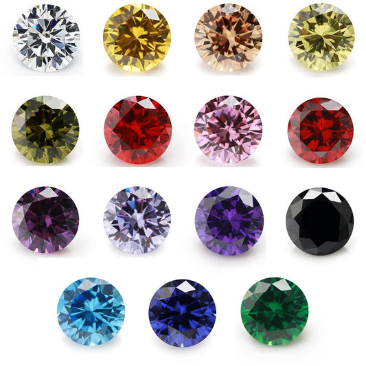 JIANGYUANGEMS 1500pcs 3mm Round Cut 5A Cubic Zirconia Stone Mix 15 Colors Loose CZ Synthetic Gemstone for Jewelry Making 100pcs per color