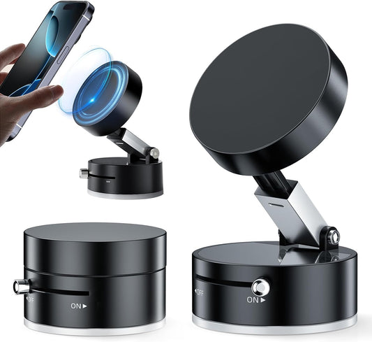 Ankndo Vacuum Suction Phone Holder-Vacuum Magnetic Phone Mount Suction Cup Car Phone Holder Suction Phone mount Use on