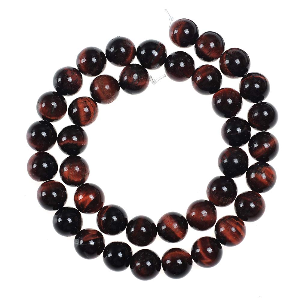 Natural Stone Beads 8mm Red Tiger Eye Gemstone Round Loose Beads Crystal Energy Stone Healing Power for Jewelry Making DIY,1 Strand 15"
