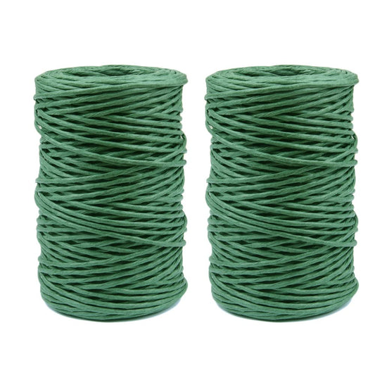 2 Rolls Paper Wrapped Wire, 2mm 14 Gauge 328 Feet Waterproof Vine Floral Wire for Bouquets, Flower Crowns, Artificial Flowers Making, DIY Projects, Wedding Decorating (Green Color)