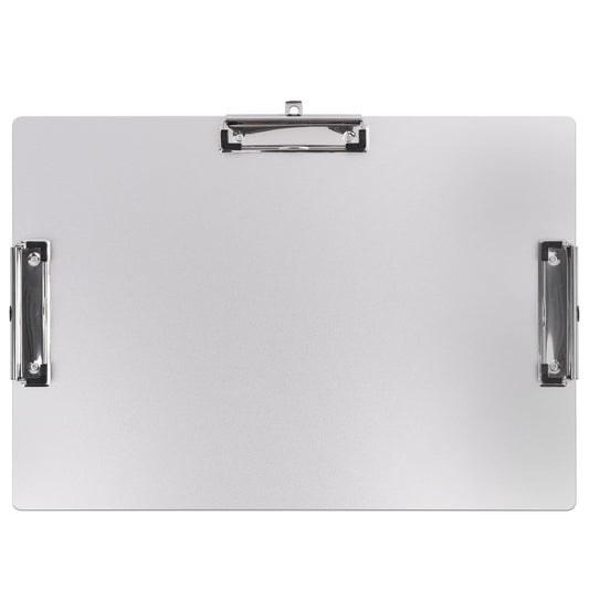 Three-Clip Landscape Clipboard,Metal Clip Board with Pen Holder,11x17 Inche Aluminum Clipboards,Classroom Must Haves Sketch Board,Drawing Clipboard for Artists