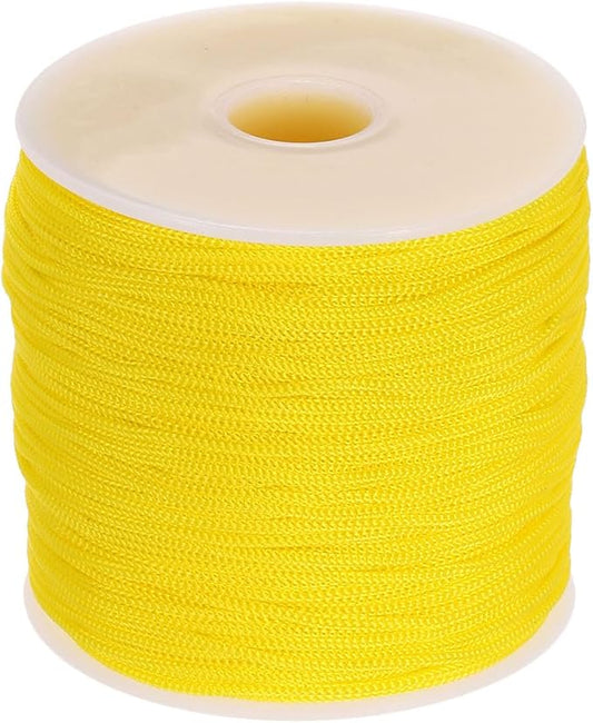 MECCANIXITY 1/16 Inch Polypropylene Rope Braided Ropes, 328ft Nylon Rope Hollow Utility Cord for Clothesline, Camping, Hiking, Outdoor, Yellow