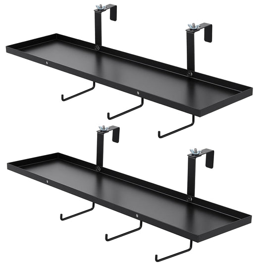 Burbell 2 Pack 23" Adjustable Stall Organizer Portable Horse Tack Organizer Shelf Convenient Rust Resistant for Tack Room, Barn, or Horse Show Use Color Black