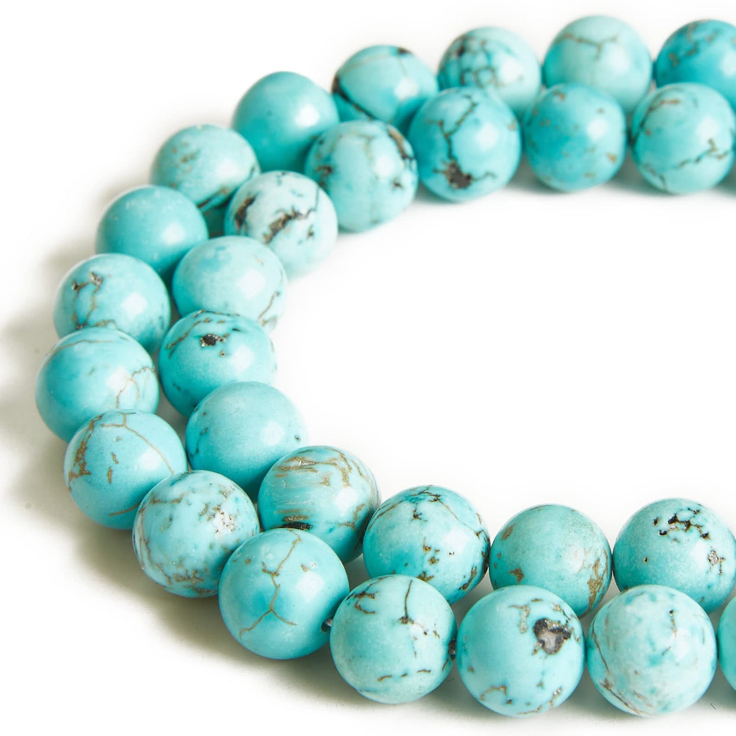 100pcs 10mm Turquoise Beads Natural Gemstone Beads Round Loose Beads for Jewelry Making