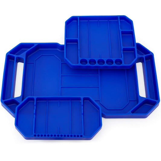 Aocoom 3pcs Large Non-Slip Flexible Silicone Tool Tray, Mechanic Tool Mat, Tool Organizer, Tool Storage, Tool Holder, Grip Mats, No Magnets, Christmas Day Gift for Men, Father’s Day Gift