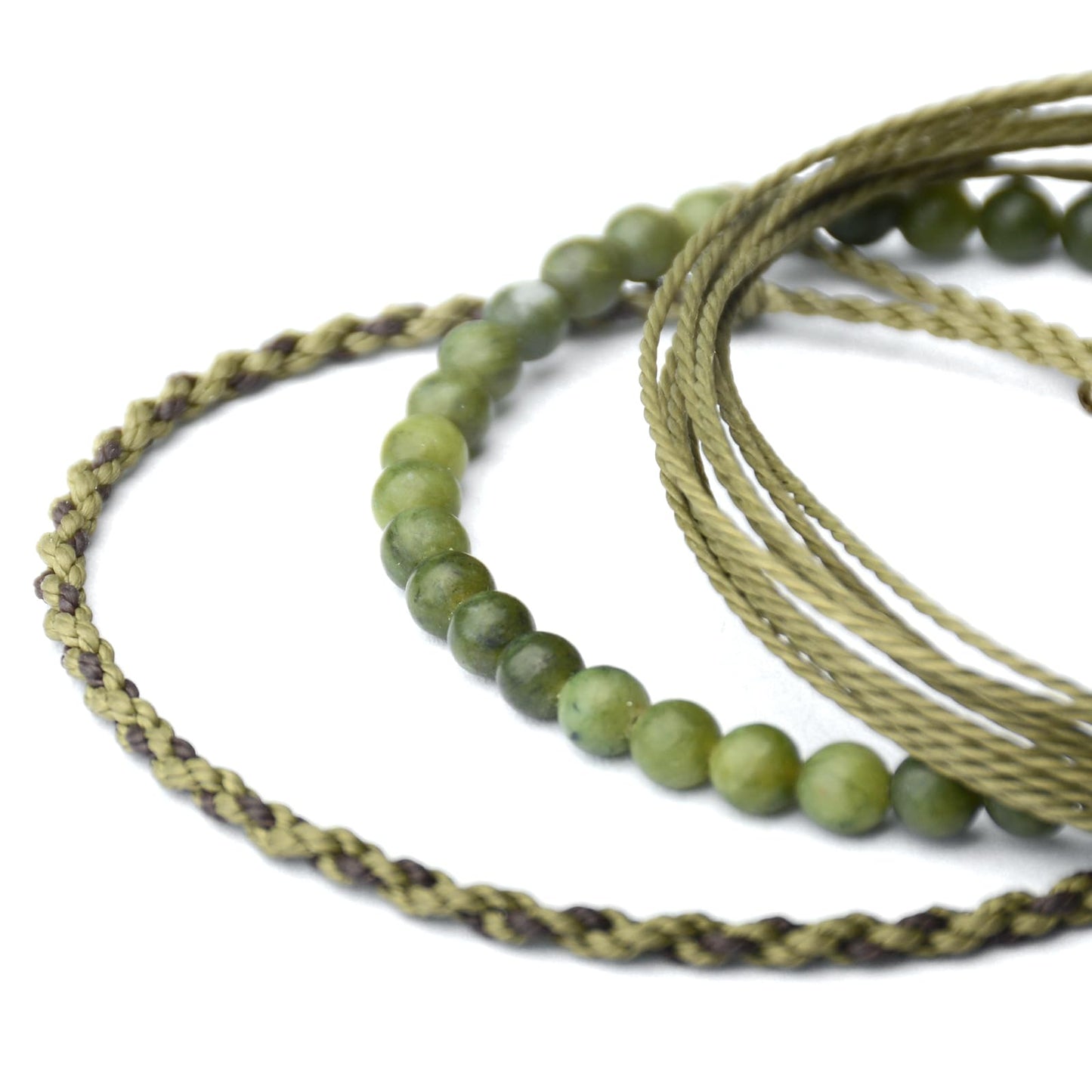 Handmade Natural Stone Beaded Healing Bracelet Gift for Men Adjustable Rope String Bracelet (Southern jade, Adjustable)