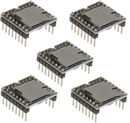 ANMBEST 5PCS YX5200 MP3 MP3 DFPlayer Mini Player Module Voice Decode Board Supporting TF Card U-Disk IO/Serial Port/AD