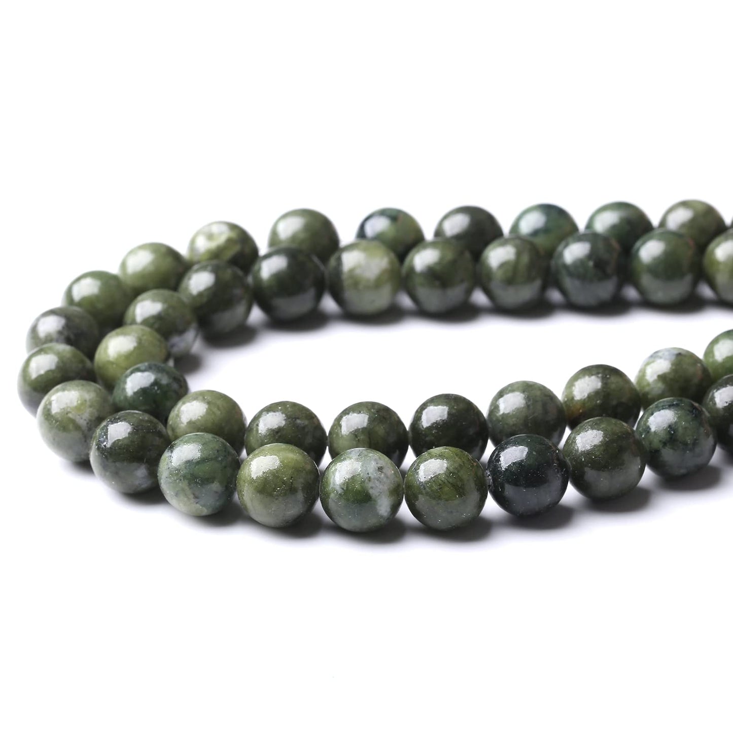 32PCS 12MM Natural Southern Jade Beads Round Loose Stone Beads for Jewelry Making DIY Energy Stone Healing Power Bracelet 15"