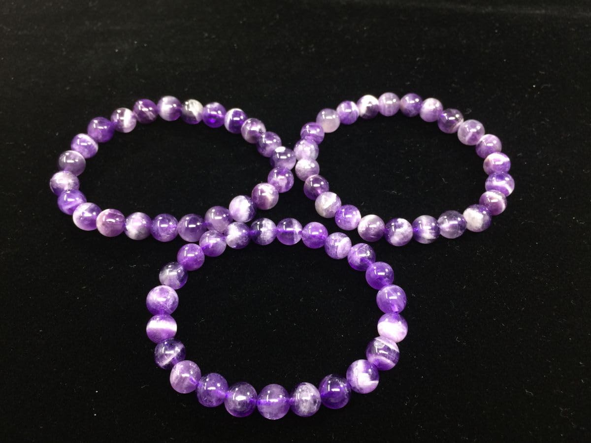 Adabele Real Natural Purple Amethyst Bracelet 8 inch Stretch Gemstone Beaded Bracelet Chakra Healing Crystal Stone Jewelry Women Mom Gift (Unisex) GB8-C16