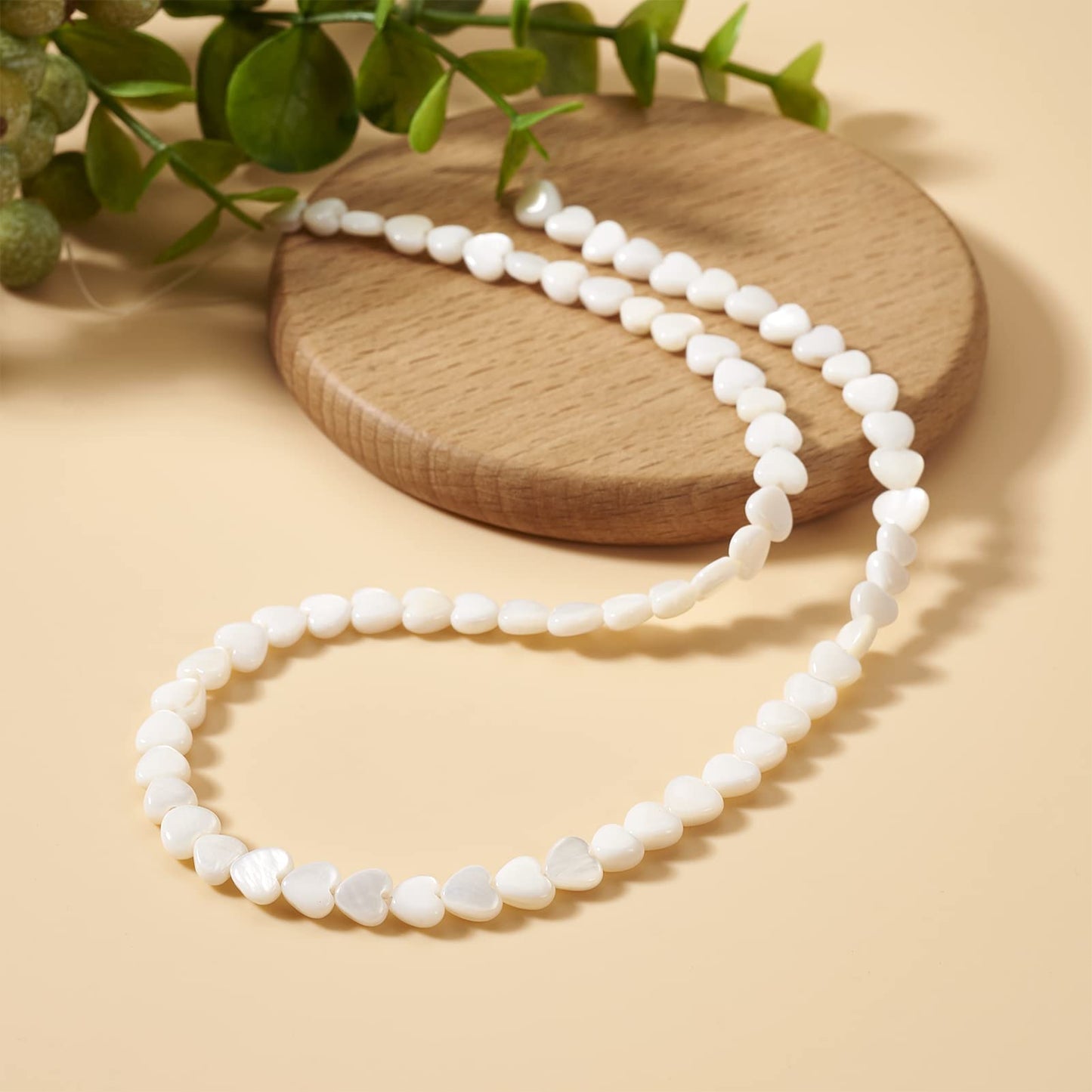 Fashewelry 62pcs Heart Freshwater Shell Beads 6mm Tiny White Heart Shell Charm Seashell Summer Beach Beads for DIY Crafts Valentines Day Necklace Bracelet Earring Jewelry Making Supplies