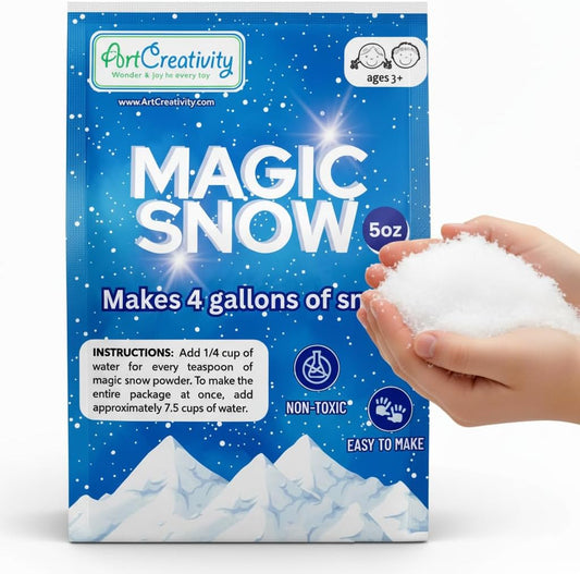 ArtCreativity Instant Snow Powder - Create 4 Gallons of Realistic Fake Snow | Perfect for Sensory Play & Holiday Fun