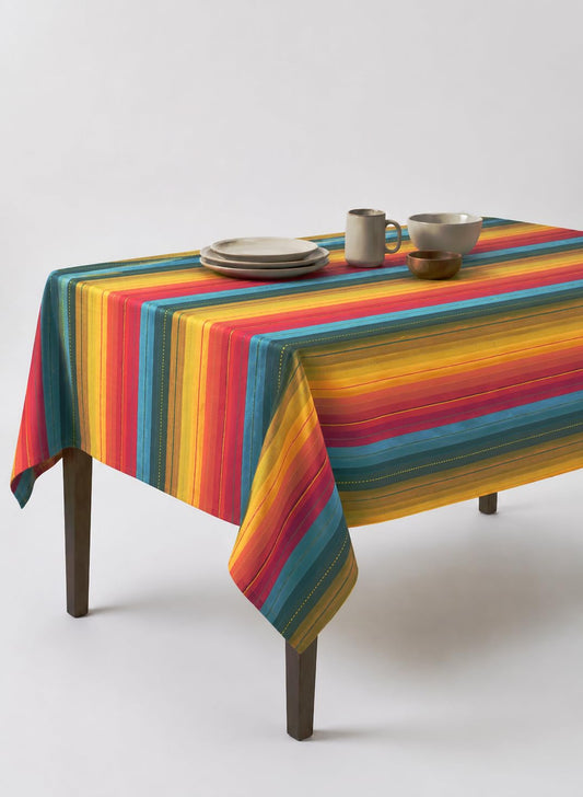 Urban Villa Table Cloth Kitchen Dining Tabletop Cover 100% Cotton 60x84 Inches Rectangle Tablecloth Washable Reusable Ideal for Hotel Restaurant Farmhouse Wedding Holiday Dinner Parties - Red Multi